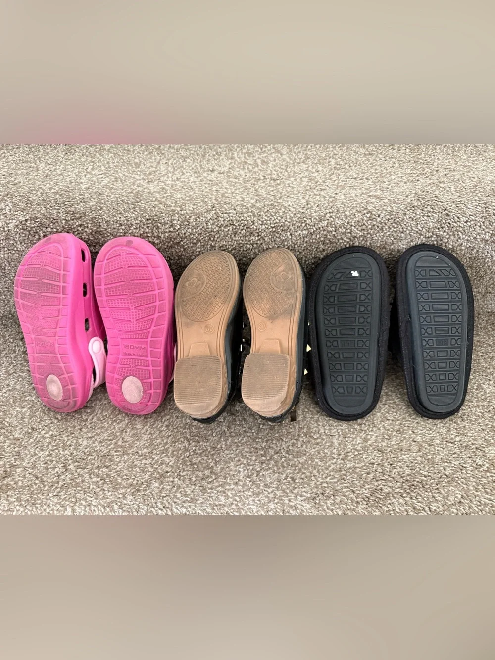 Girls Size 11c Shoes Slippers Bundle Black Pink